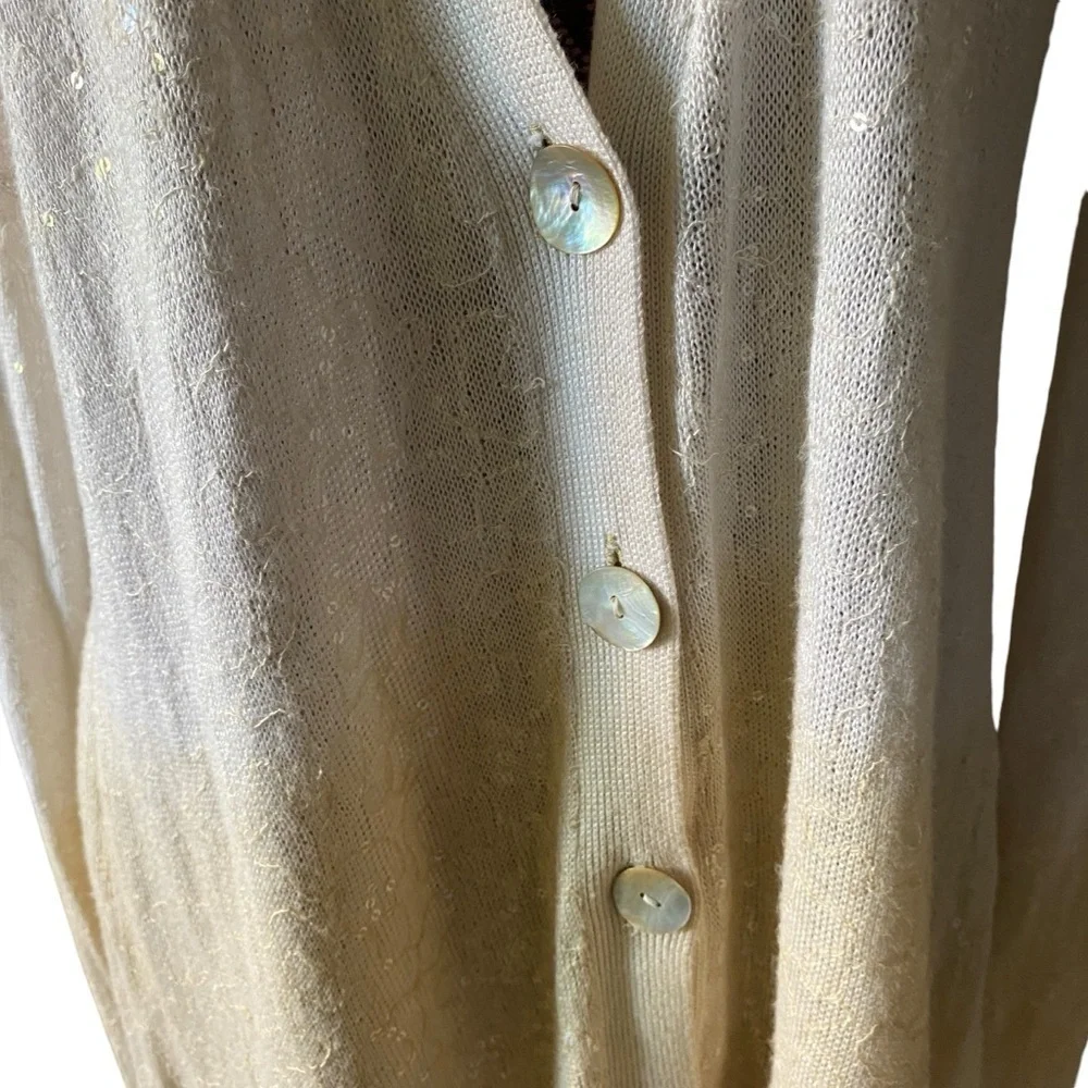 Chan Luu Sz ML Sequin Dip Dye Cardigan Duster Sweater